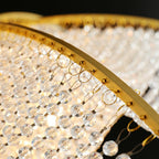 Decorative Beaded Crystal Brass Chandelier Elegant Ceiling Light for Living Room / Bedroom