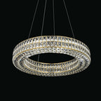 Decorative Crystal Ring Pendant Chandelier for Living Room Luxury Round Hanging Light in Gold Finish