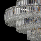 Decorative Living Room Ring Crystal Chandelier Chrome Ceiling Lighting for Bedroom
