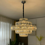Decorative Living Room Ring Crystal Chandelier Chrome Ceiling Lighting for Bedroom