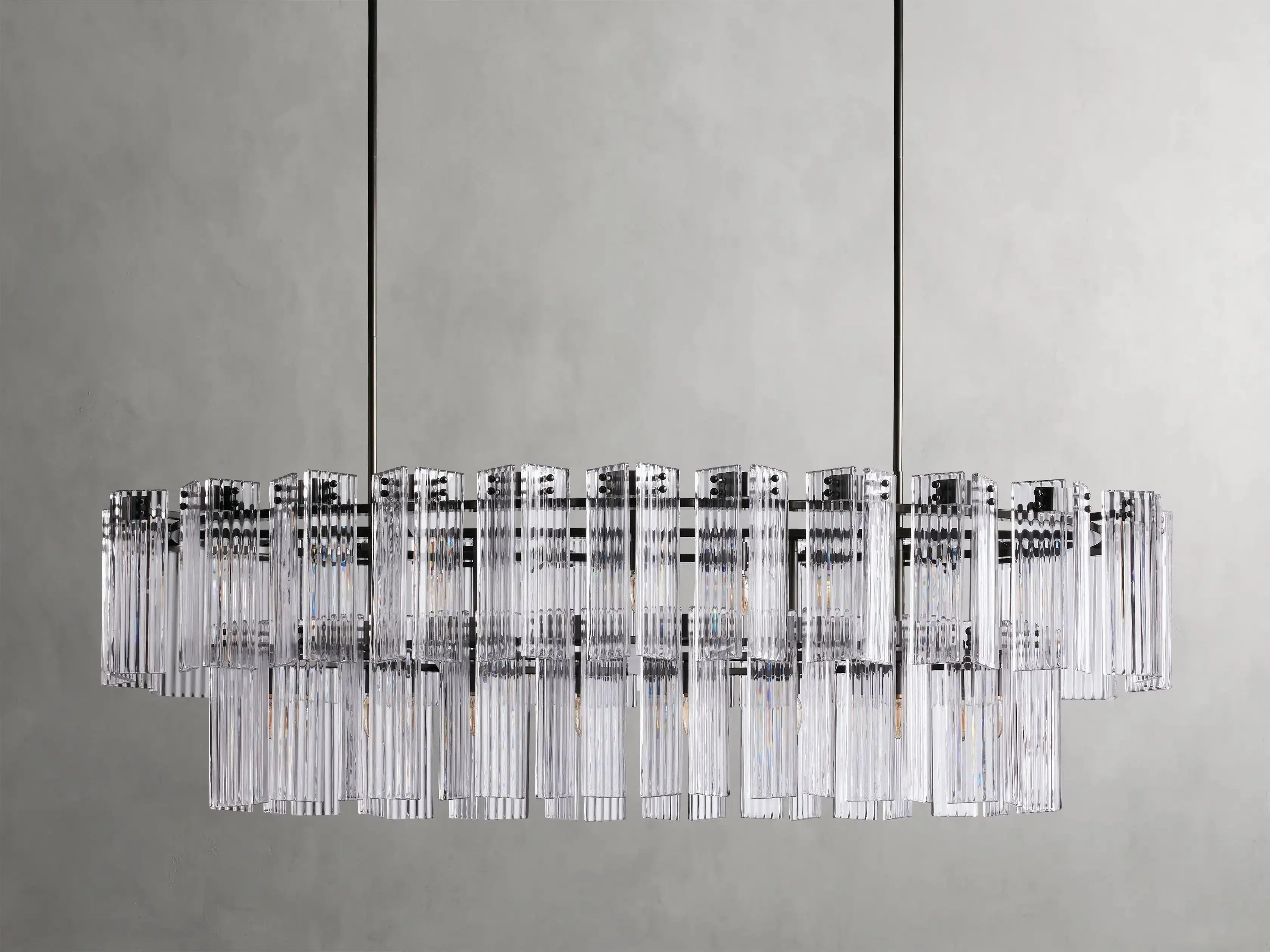 Delsie Oval Art Glass Chandelier 51-Inch63-Inch72-Inchl