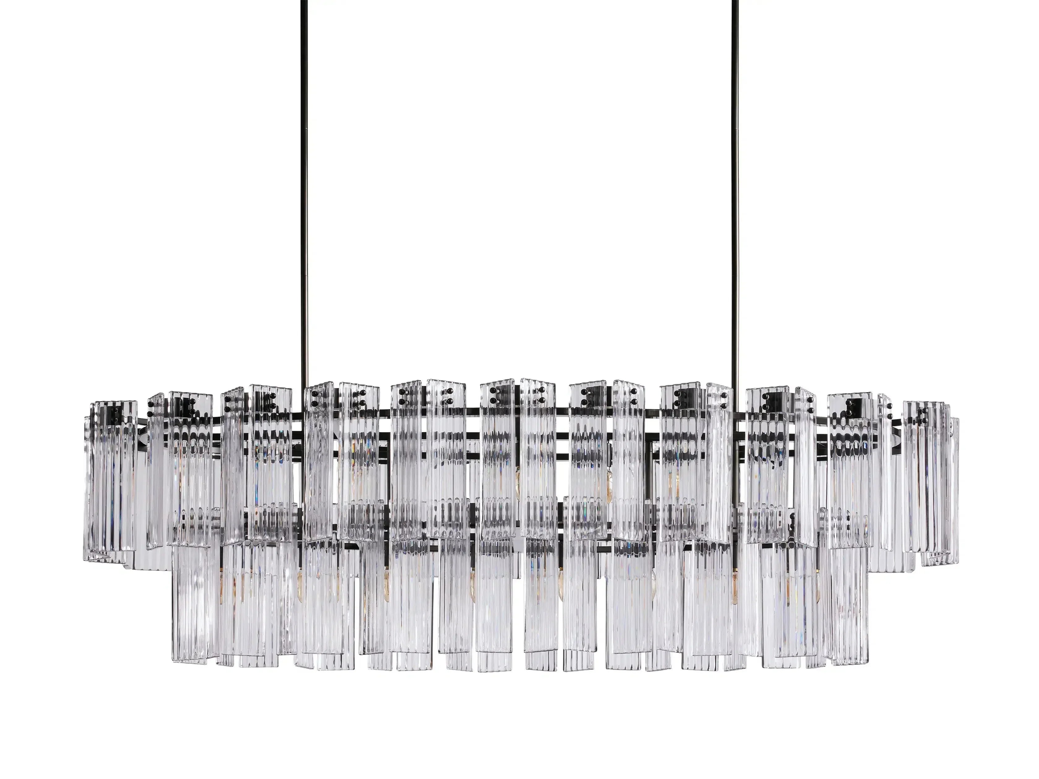 Delsie Oval Art Glass Chandelier 51-Inch63-Inch72-Inchl
