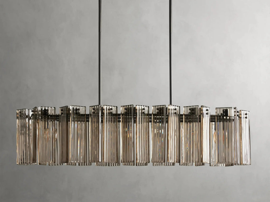 Delsie Oval Art Glass Chandelier 51-Inch63-Inch72-Inchl