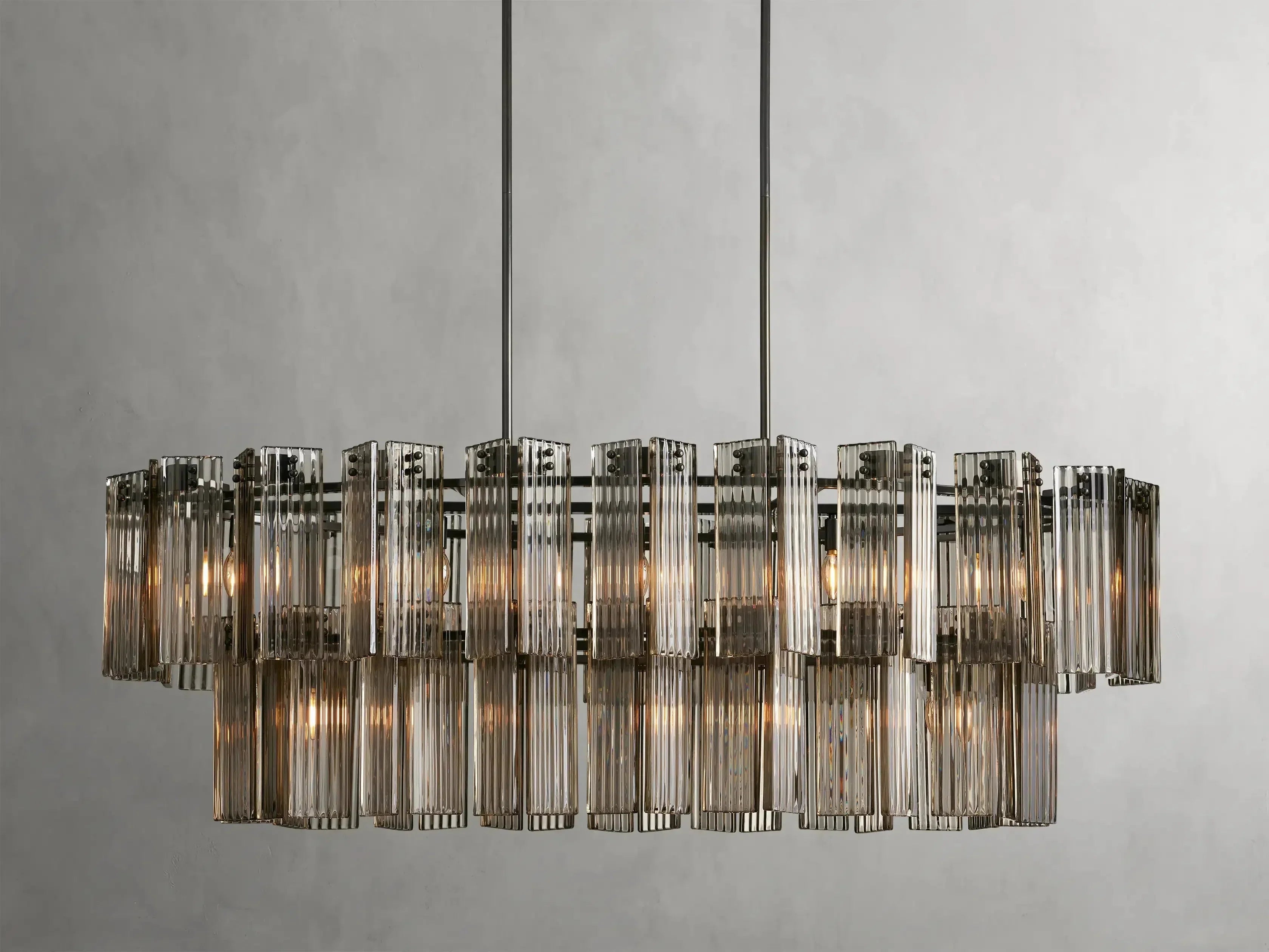 Delsie Oval Art Glass Chandelier 51-Inch63-Inch72-Inchl