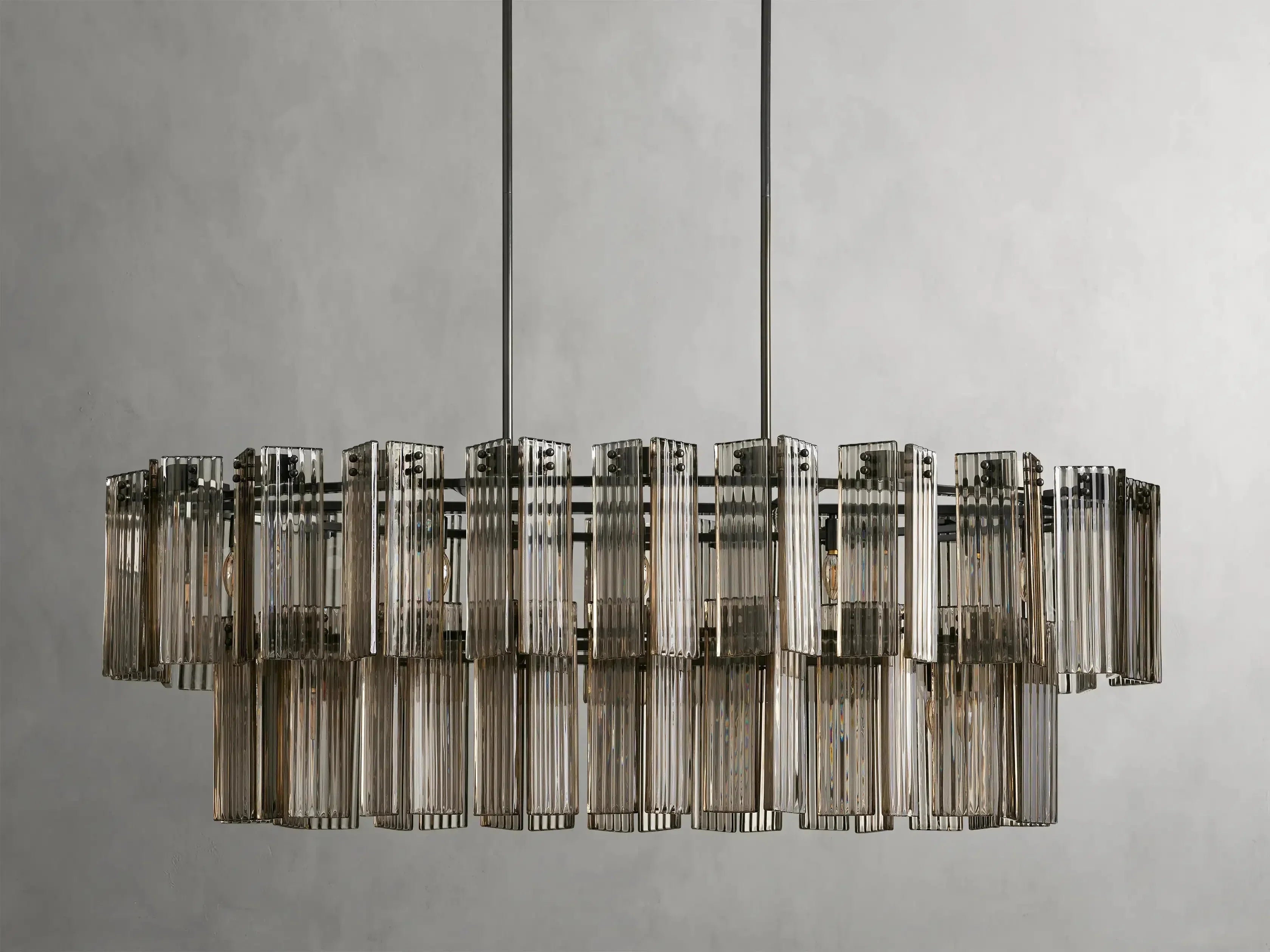 Delsie Oval Art Glass Chandelier 51-Inch63-Inch72-Inchl