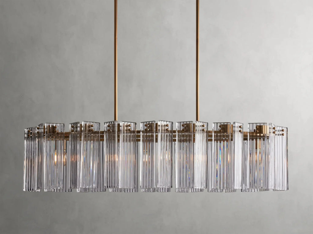 Delsie Oval Art Glass Chandelier 51-Inch63-Inch72-Inchl