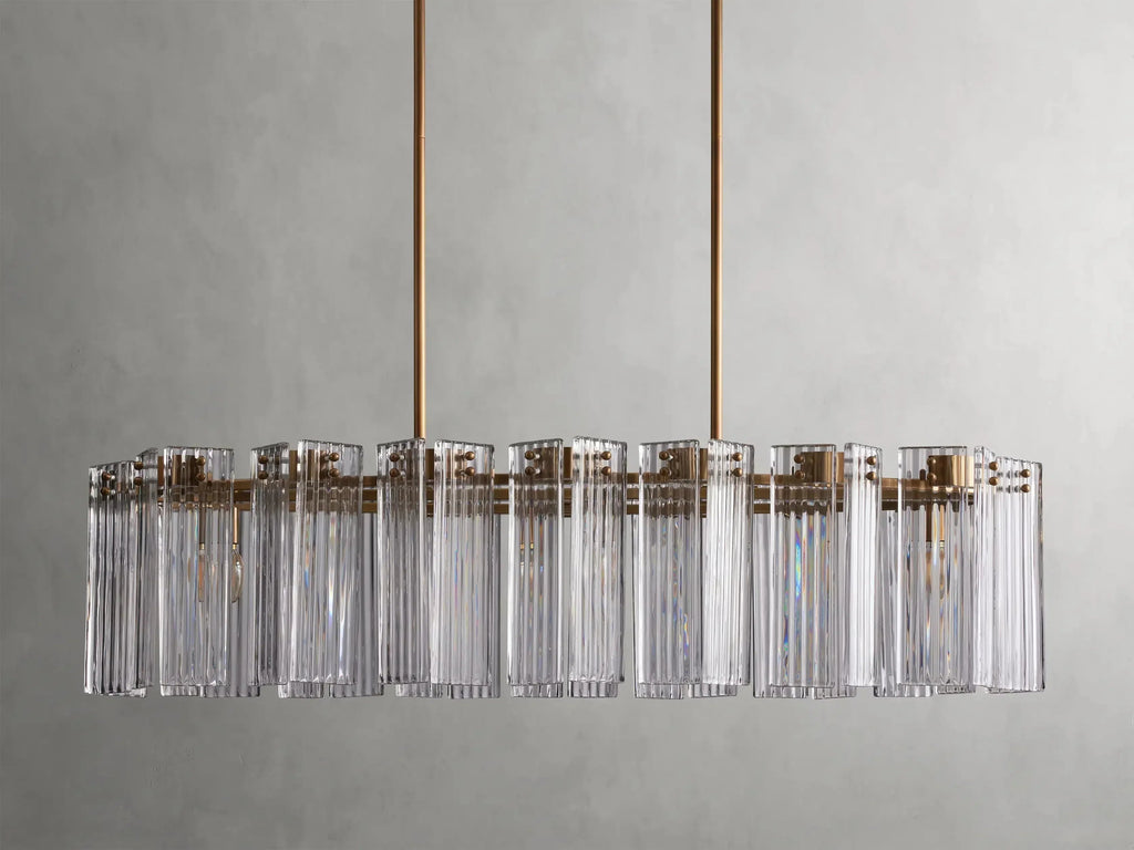 Delsie Oval Art Glass Chandelier 51-Inch63-Inch72-Inchl