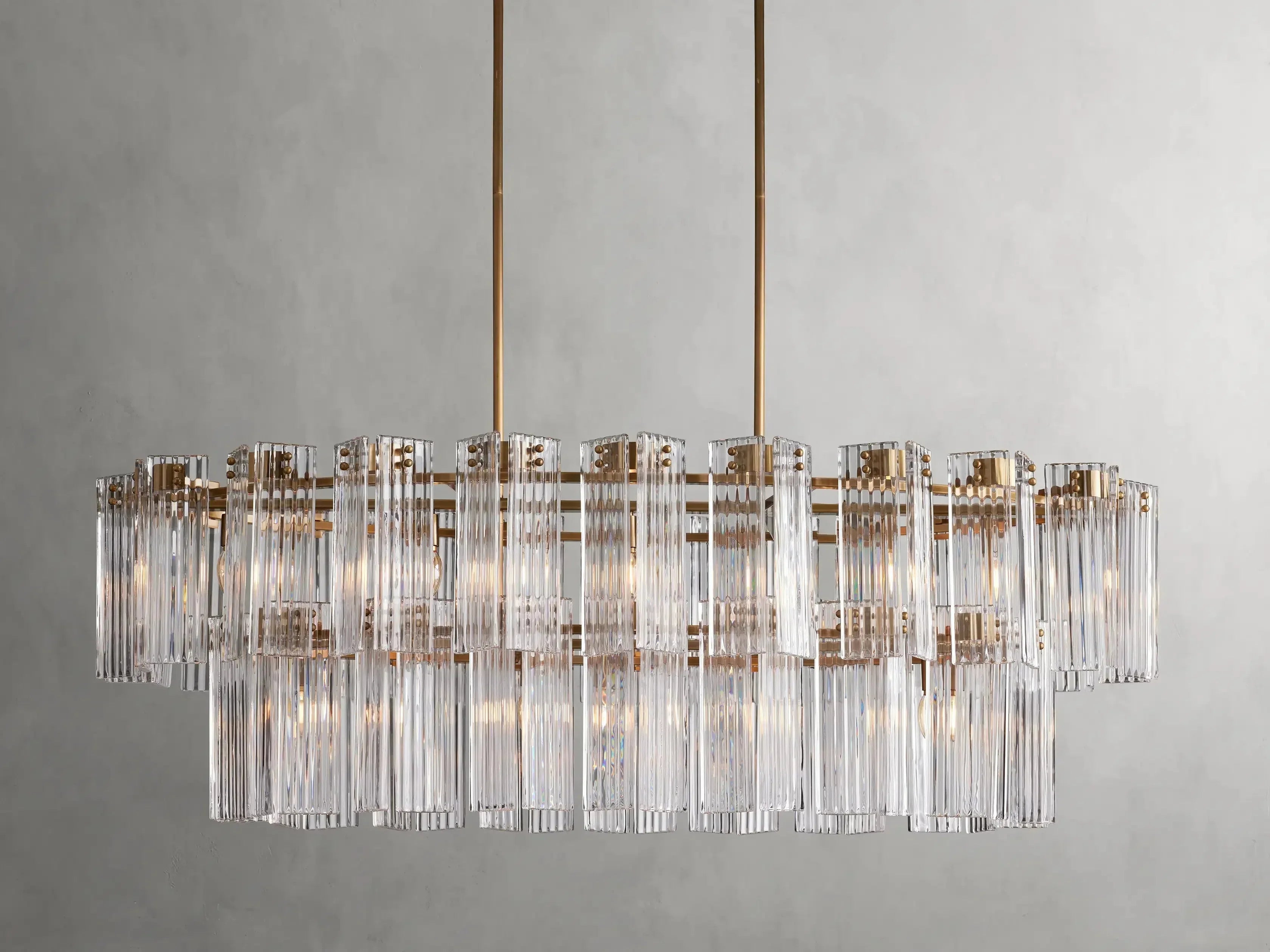 Delsie Oval Art Glass Chandelier 51-Inch63-Inch72-Inchl