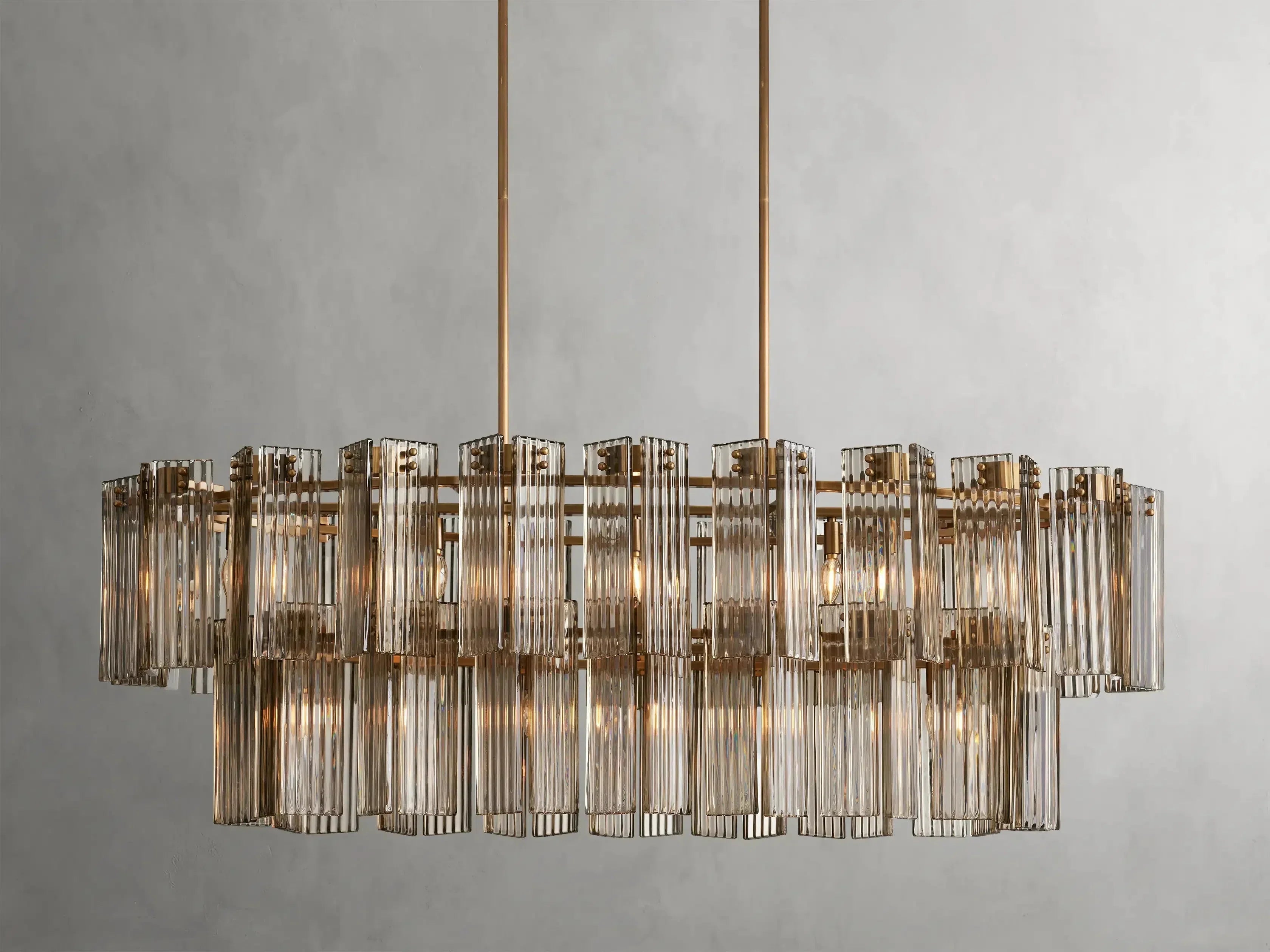 Delsie Oval Art Glass Chandelier 51-Inch63-Inch72-Inchl