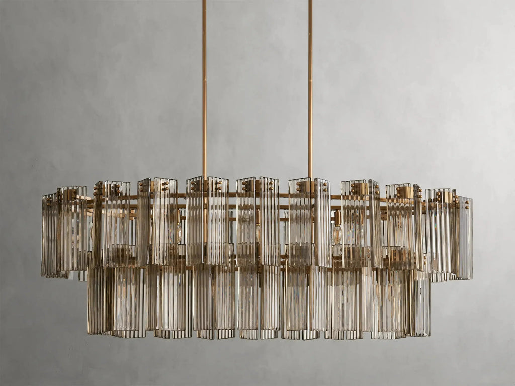 Delsie Oval Art Glass Chandelier 51-Inch63-Inch72-Inchl