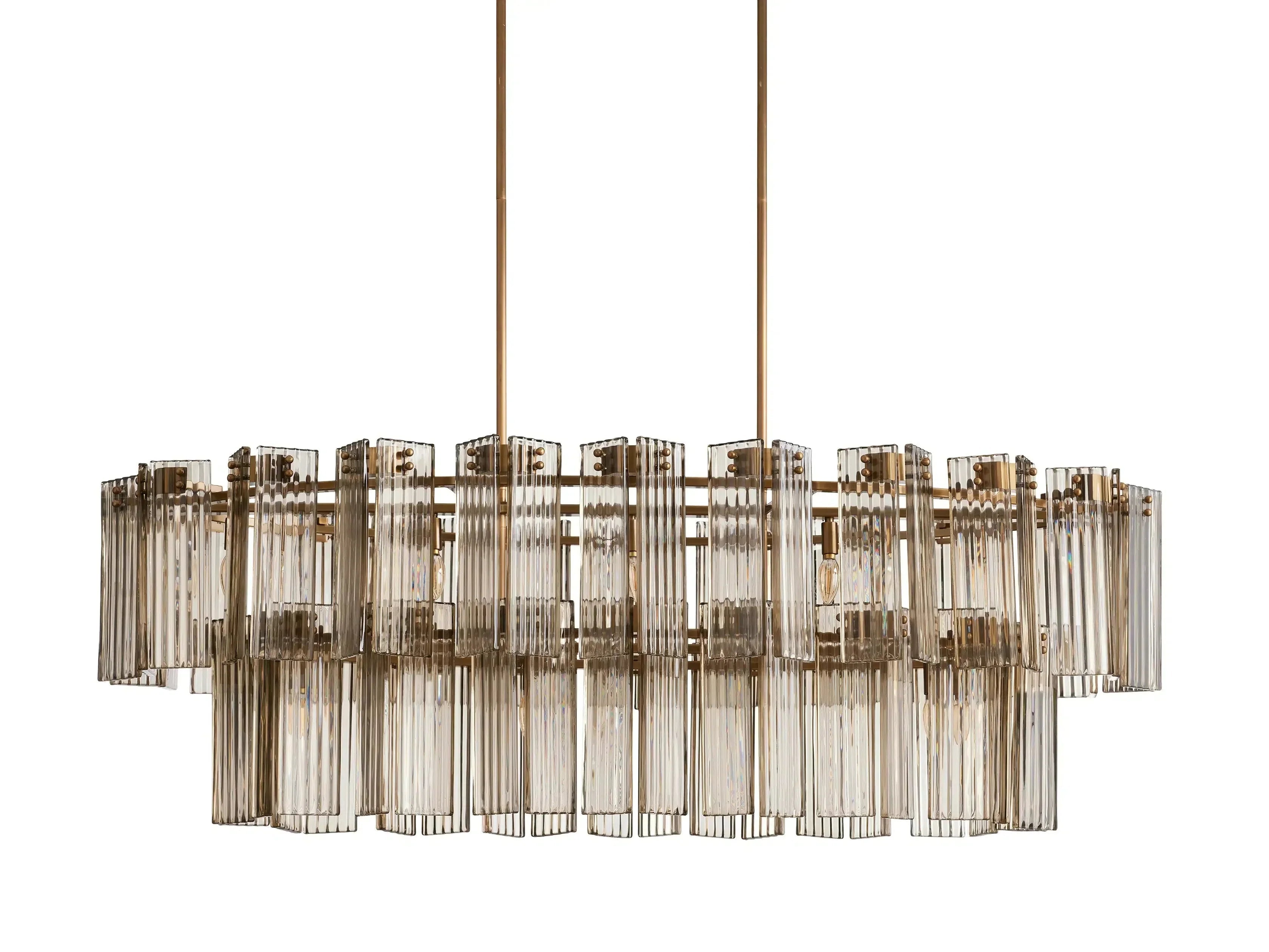 Delsie Oval Art Glass Chandelier 51-Inch63-Inch72-Inchl