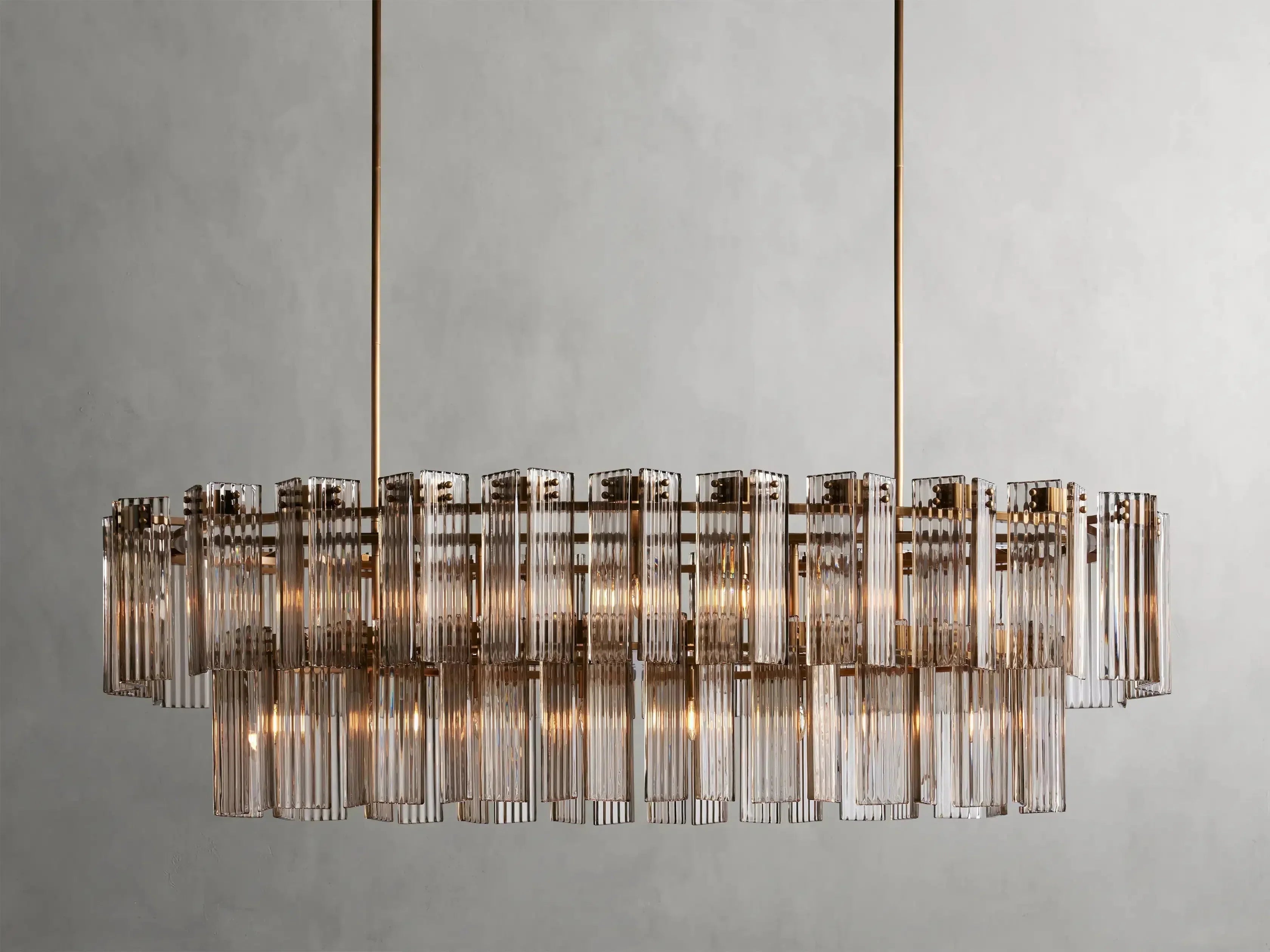 Delsie Oval Art Glass Chandelier 51-Inch63-Inch72-Inchl