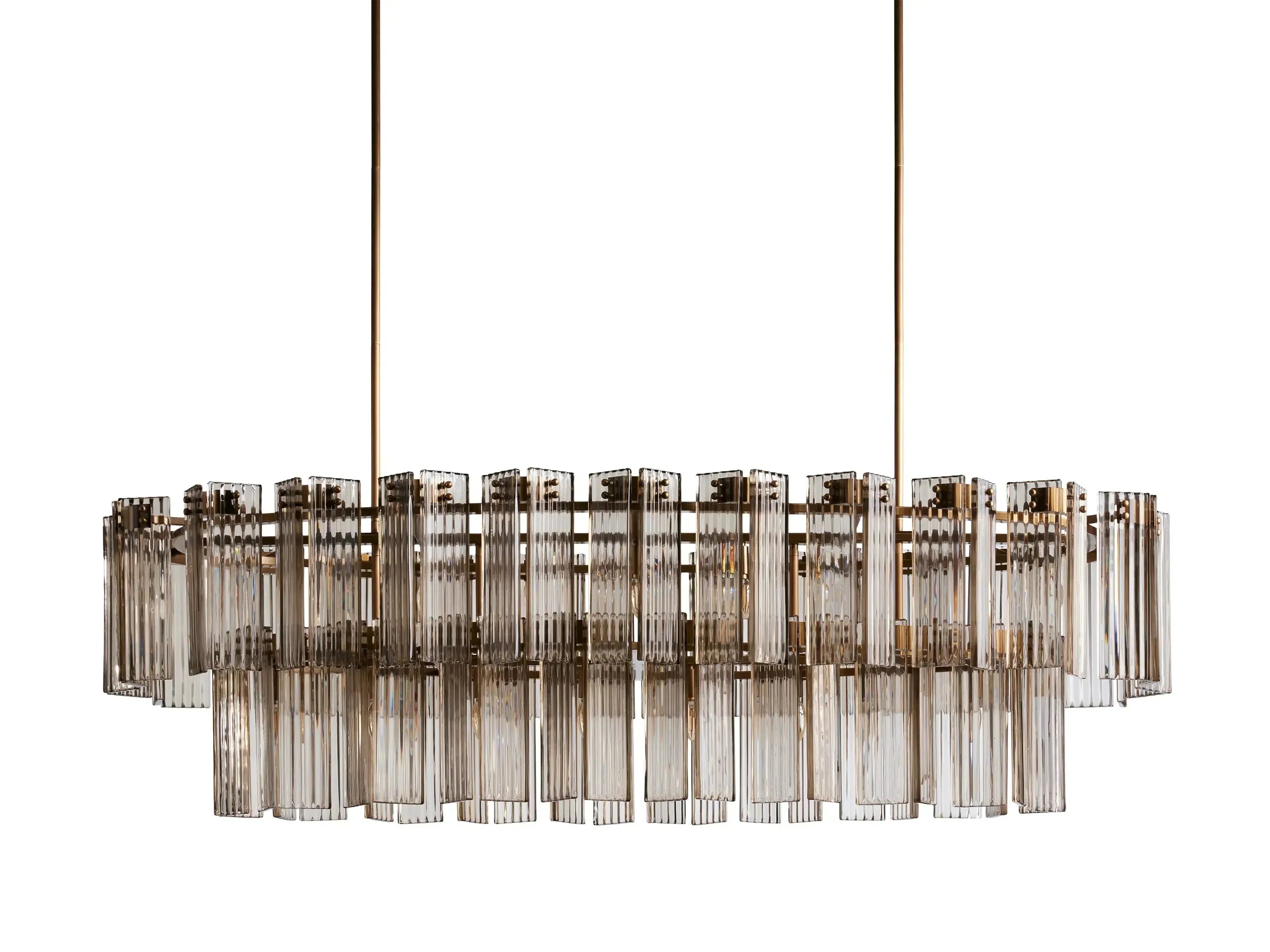 Delsie Oval Art Glass Chandelier 51-Inch63-Inch72-Inchl