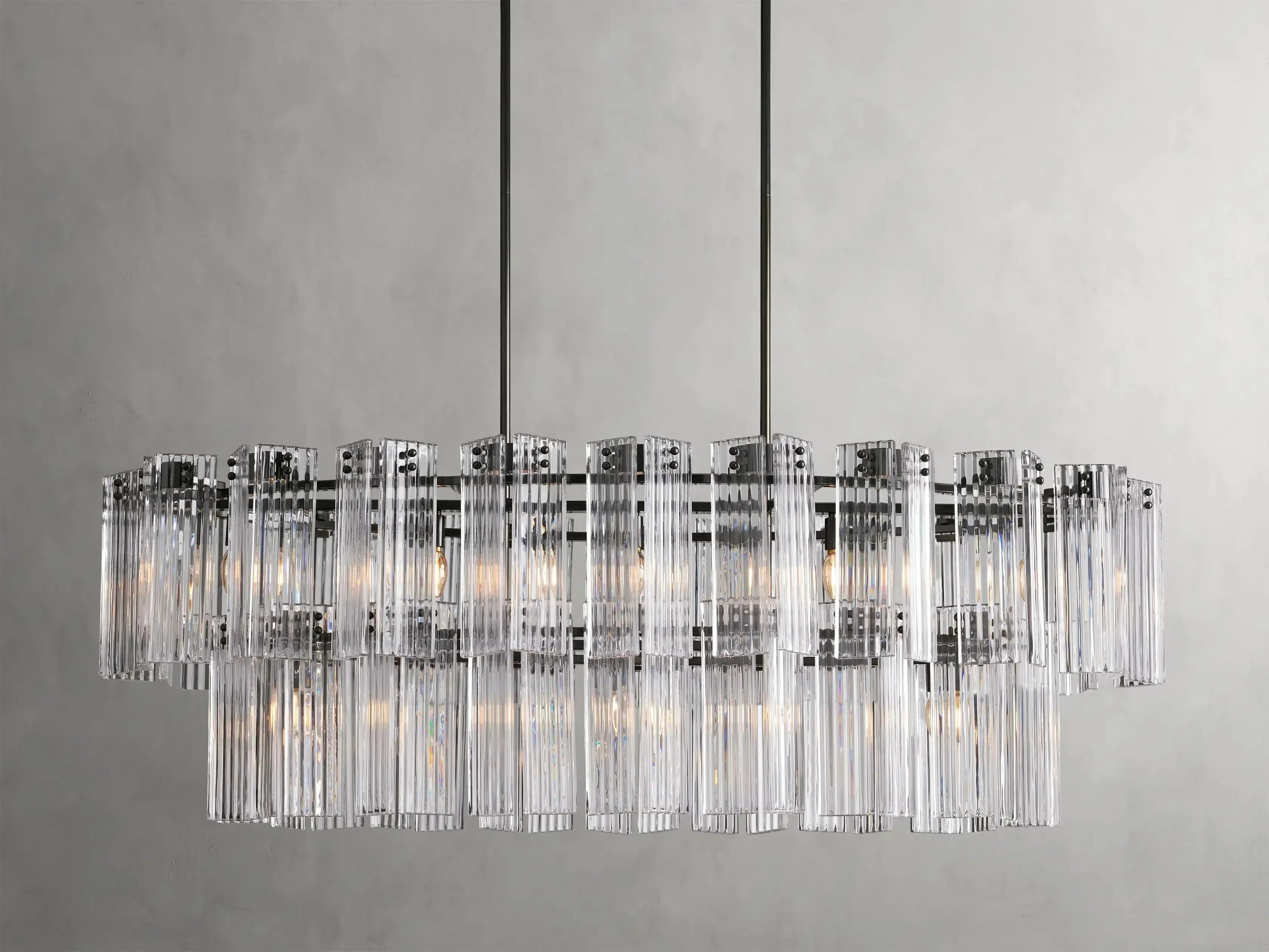 Delsie Oval Art Glass Chandelier 51-Inch63-Inch72-Inchl