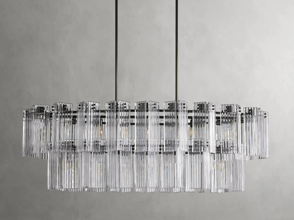 Delsie Oval Art Glass Chandelier 51-Inch63-Inch72-Inchl