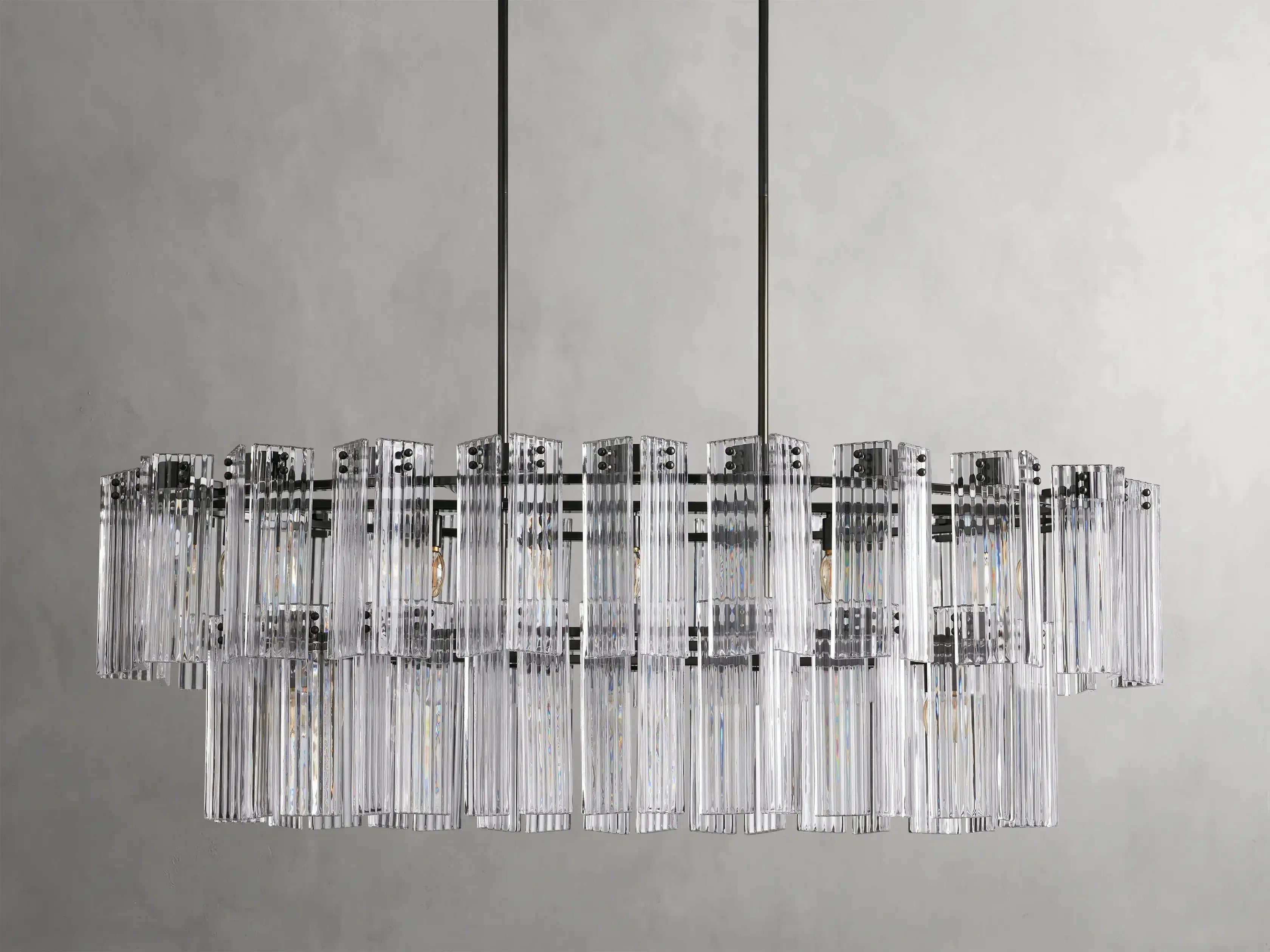 Delsie Oval Art Glass Chandelier 51-Inch63-Inch72-Inchl