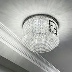 Designer Style Crystal Chandelier Elegant Round Ceiling Lighting for Living / Dining Room