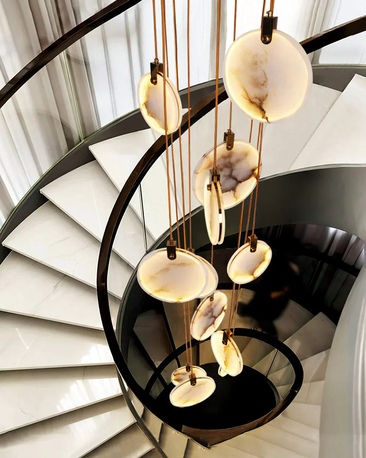 Moonshade Natural Marble Pendant Light