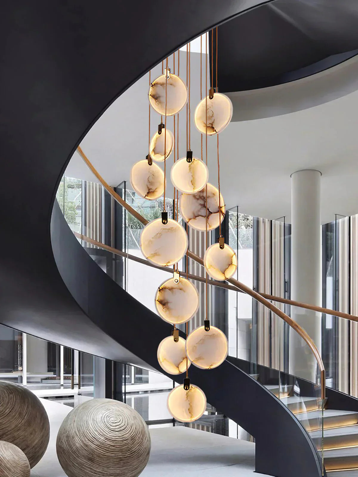 Moonshade Natural Marble Pendant Light
