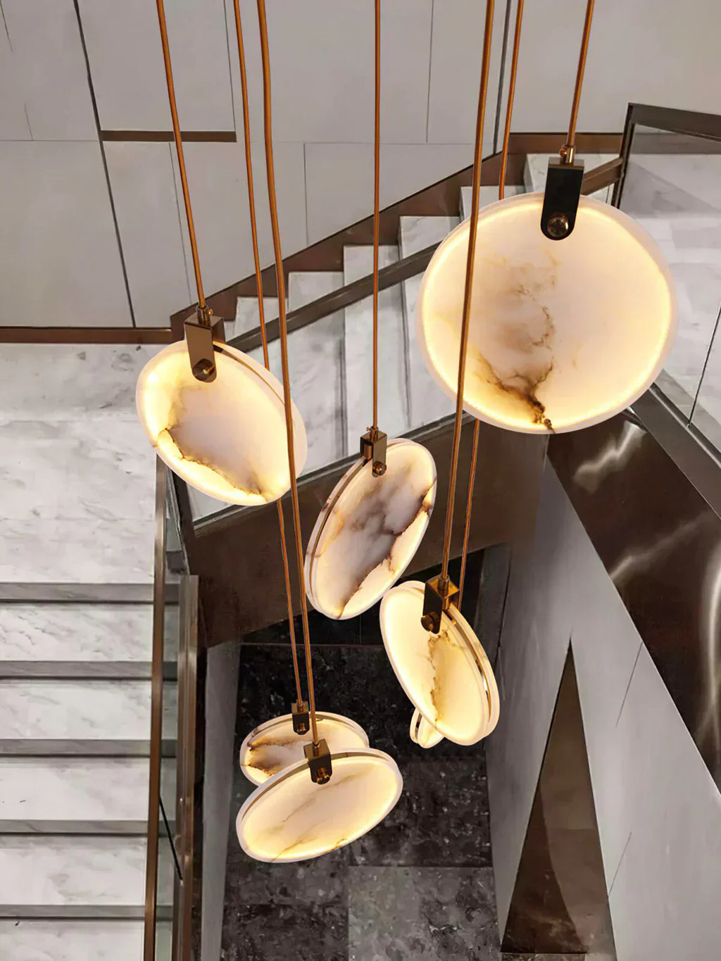 Moonshade Natural Marble Pendant Light