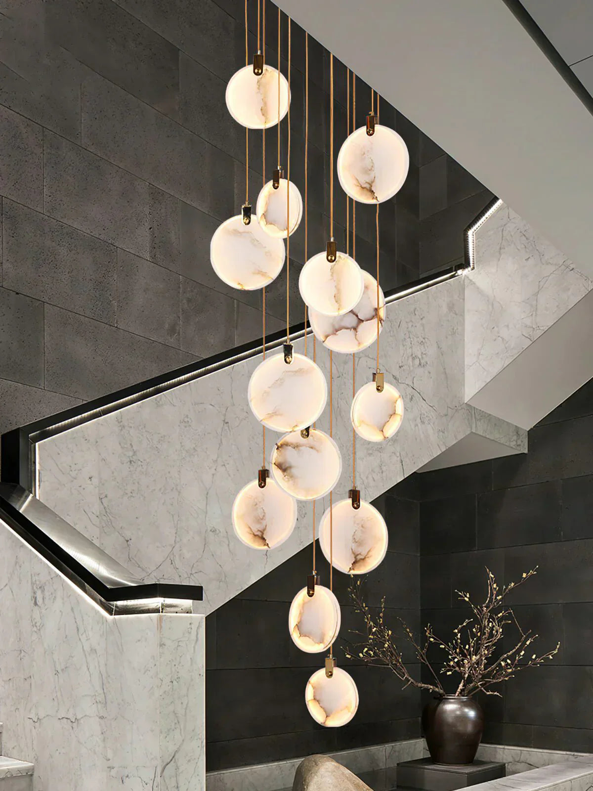 Moonshade Natural Marble Pendant Light