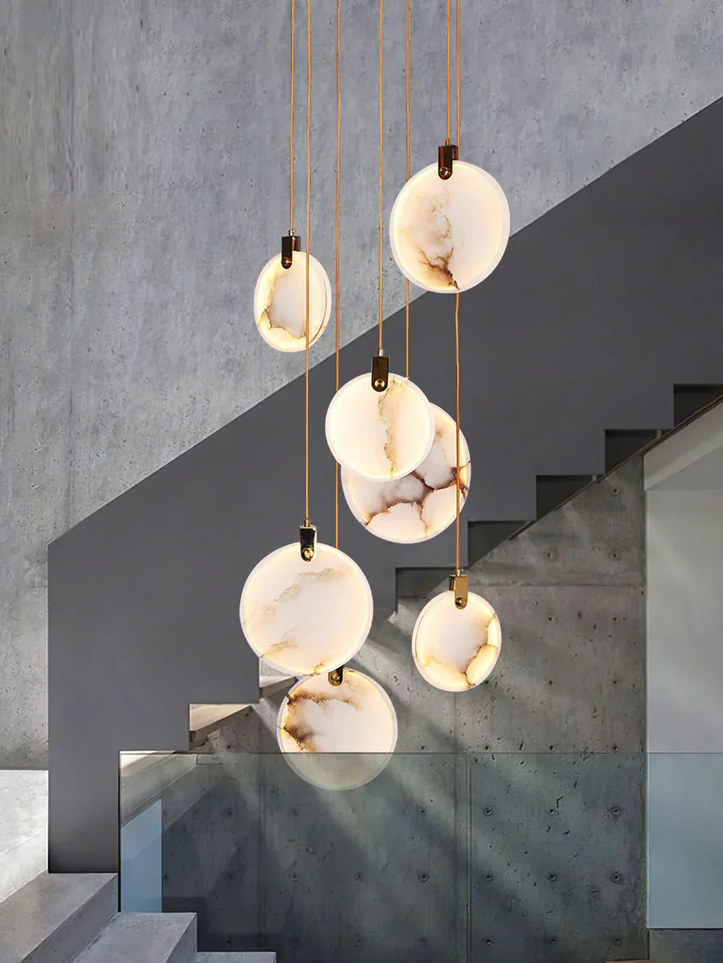 Moonshade Natural Marble Pendant Light