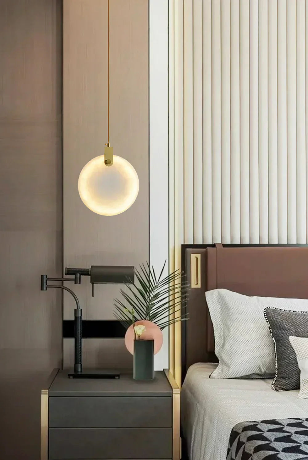 Moonshade Natural Marble Pendant Light