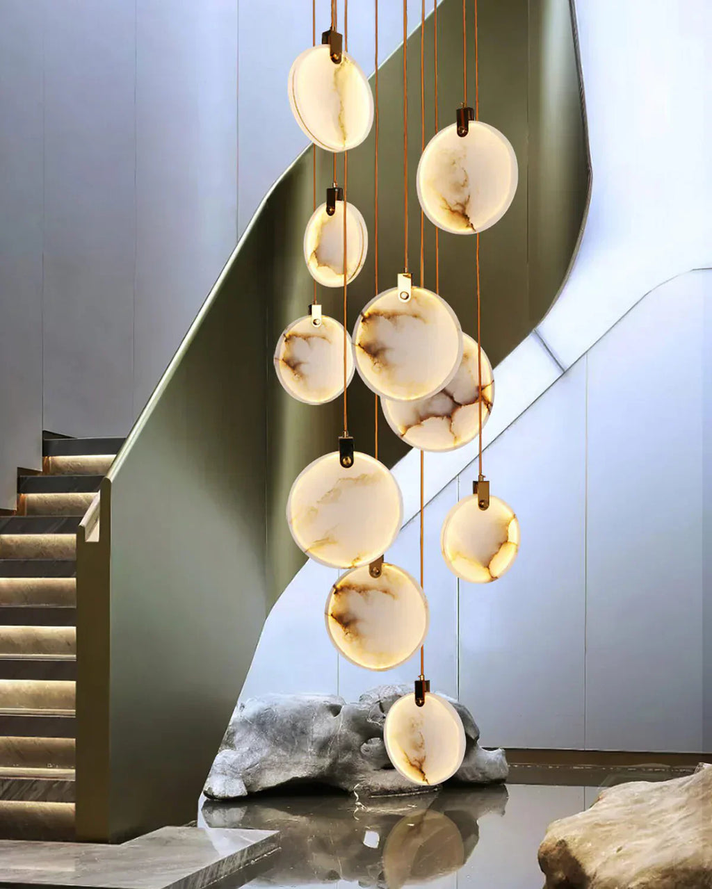 Moonshade Natural Marble Pendant Light