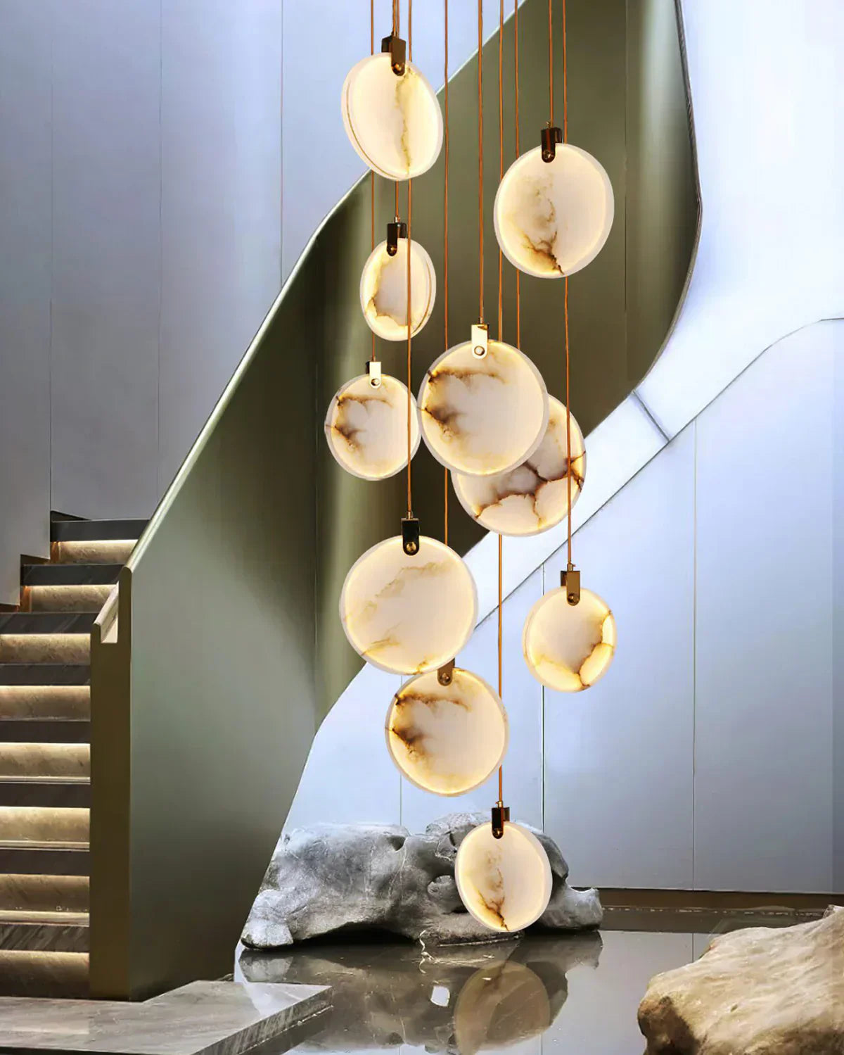 Moonshade Natural Marble Pendant Light