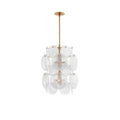 Brass Discs Cascading Chandelier