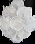 Murano Glass White Disks Chandelier 36