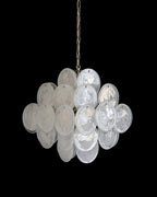 Murano Glass White Disks Chandelier 36