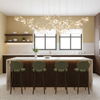 Double Layer Combination Gingko Ceramic Branch Chandelier