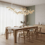 Double Layer Combination Gingko Ceramic Branch Chandelier