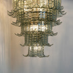 Elegant Leaf-Shaped Murano Glass Chandelier