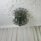 Elegant Murano Leaf Shaped Green Ceiling Lamp