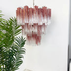 Elegant Murano Pink Rose Chandelier