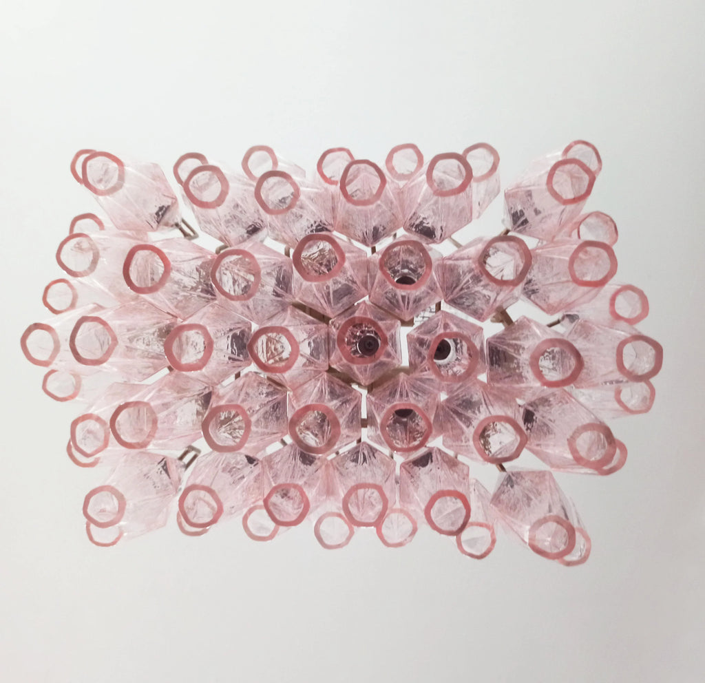 Poliedri Murano Pink Chandelier