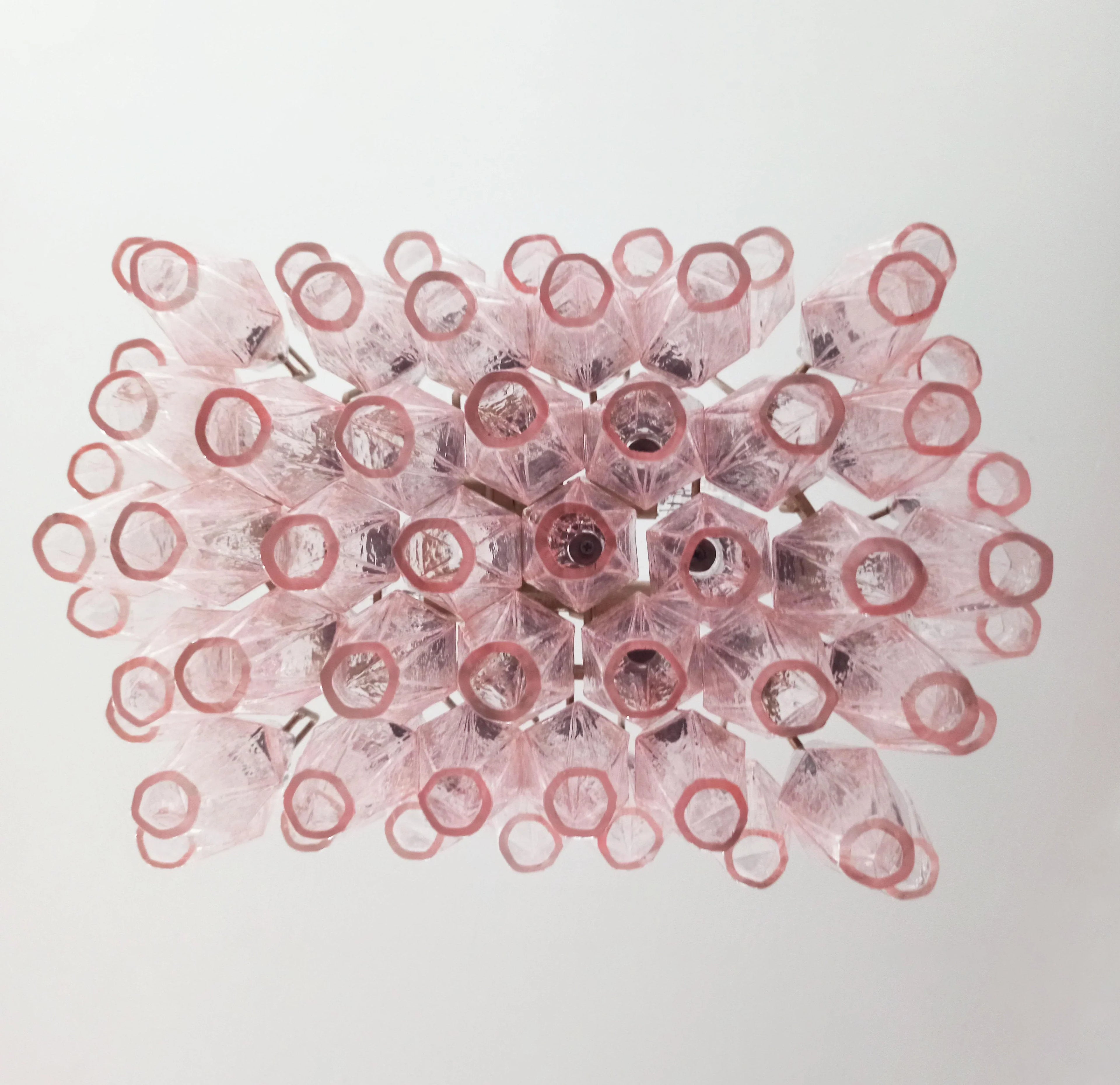 Poliedri Murano Pink Chandelier