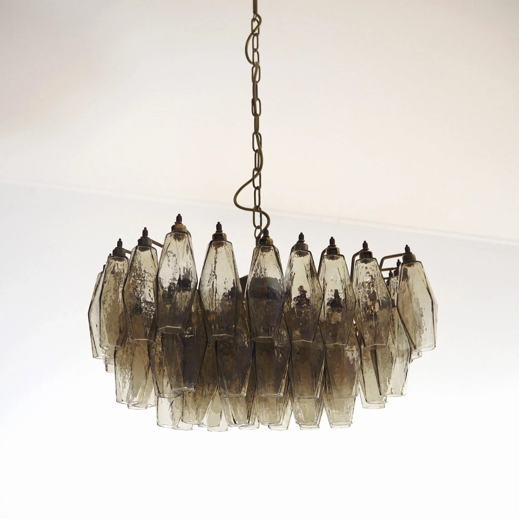 Poliedri Murano Smoked Chandelier