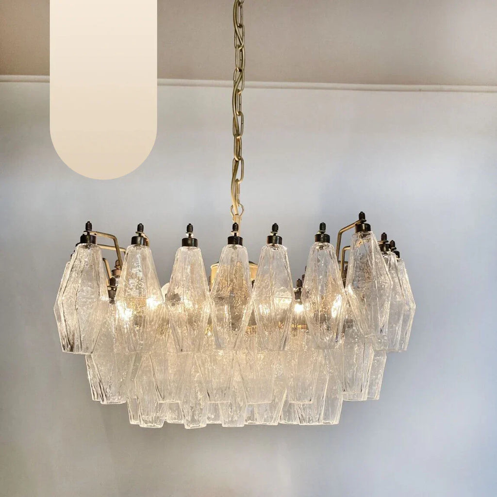 Poliedri Murano Trasparent Chandelier