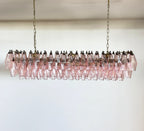Elegant Pink Murano Poliedri Chandelier