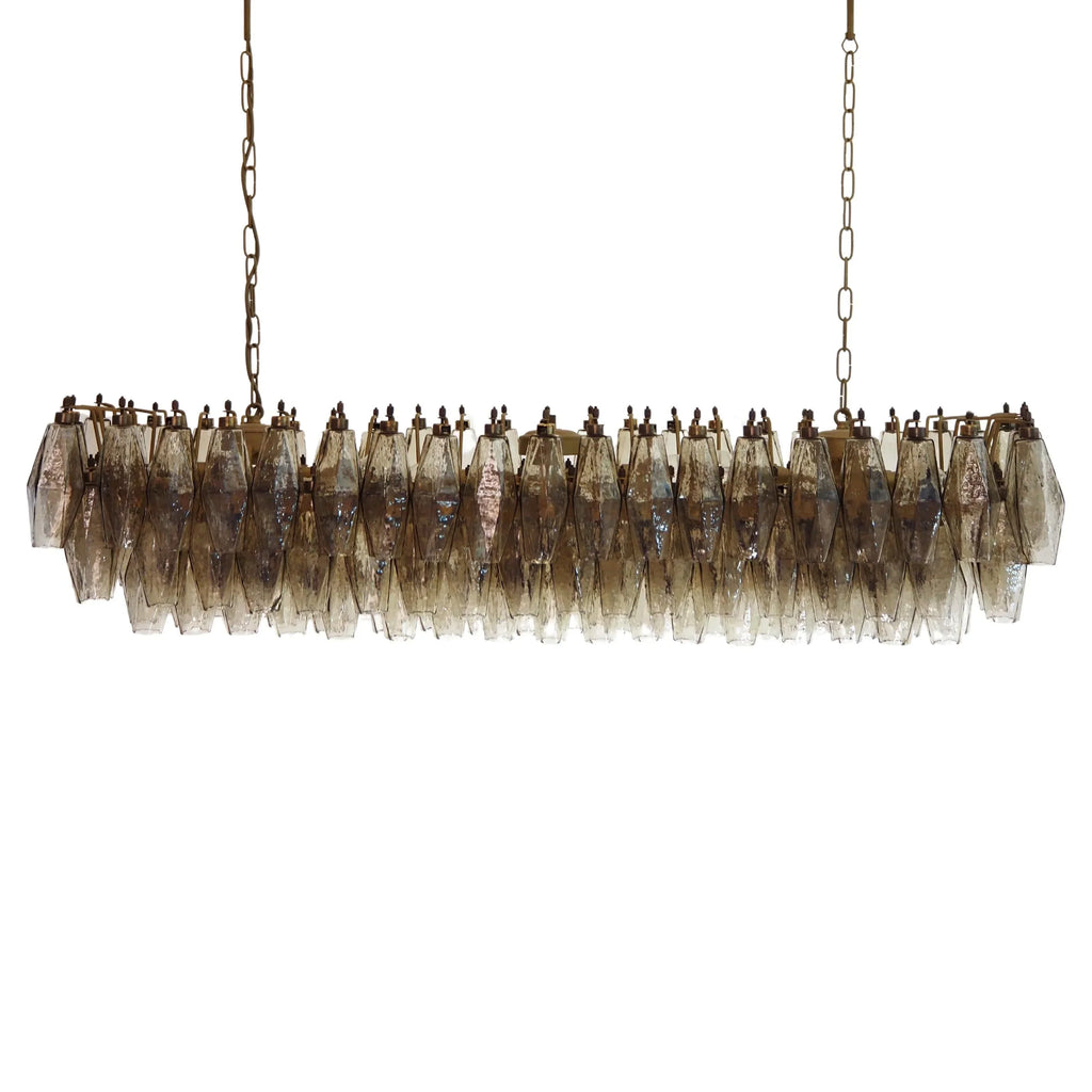Elegant Smoked Murano Poliedri Chandelier