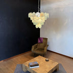 Elegant Blue Murano Disc Chandelier