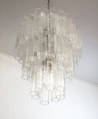 Elegant Transparent Murano Glass Tube Chandelier