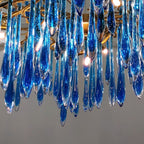 Artistic Branch Chandelier with Blue Glaze Drops for Dining Room