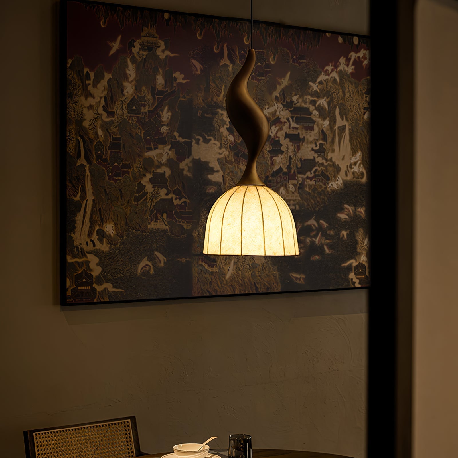 Elowen Twisted Wood Pendant Light