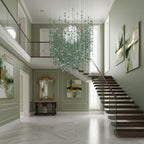 Galaxy Emerald Rainfall Meteor Shower Crystal Spiral Chandelier
