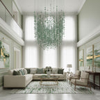 Galaxy Emerald Rainfall Meteor Shower Crystal Spiral Chandelier