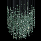 Galaxy Emerald Rainfall Meteor Shower Crystal Spiral Chandelier